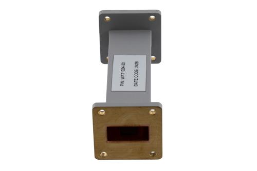 WR-112 Waveguide Fixed Attenuator, 30 dB, from 6.57 GHz to 9.99 GHz, UG-51/U Square Cover Flange, Rated to 2 Watt