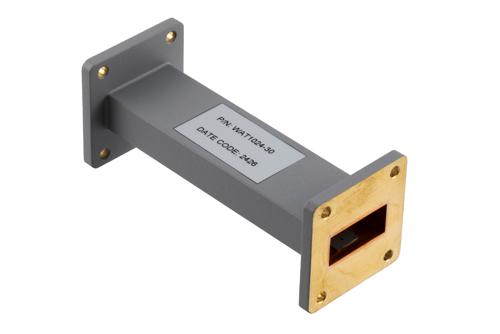 WR-112 Waveguide Fixed Attenuator, 30 dB, from 6.57 GHz to 9.99 GHz, UG-51/U Square Cover Flange, Rated to 2 Watt