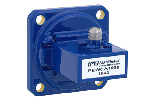 WR-90 UG-39/U Square Cover Flange to SMA Female Waveguide to Coax Adapter Operating from 8.2 GHz to 12.4 GHz