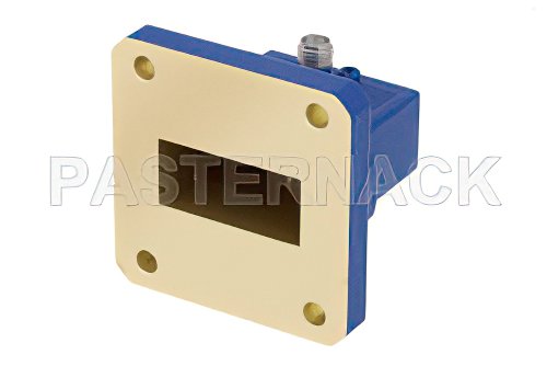 WR-112 UG-51/U Square Cover Flange to SMA Female Waveguide to Coax Adapter Operating from 7.05 GHz to 10 GHz