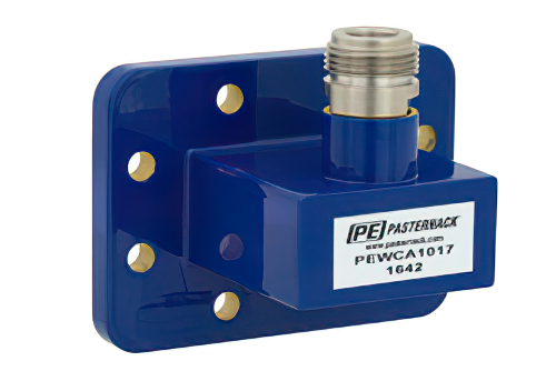 WR-137 CPR-137G Grooved Flange to N Female Waveguide to Coax Adapter Operating From 5.85 GHz to 8.2 GHz, C Band