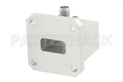 WR-62 UG-1665/U Square Cover Flange to SMA Female Waveguide to Coax Adapter Operating from 12.4 GHz to 18 GHz