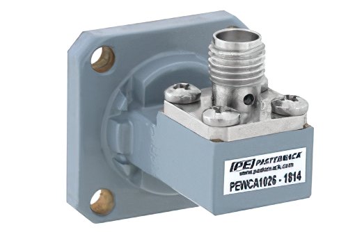 WR-42 UG-597/U Square Cover Flange to SMA Female Waveguide to Coax Adapter Operating from 18 GHz to 26.5 GHz