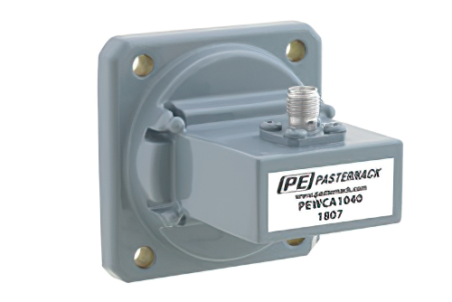 WR-112 UG-138/U Square Cover Flange to SMA Female Waveguide to Coax Adapter Operating from 7.05 GHz to 10 GHz