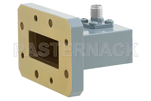 WR-112 CMR-112 Flange to SMA Female Waveguide to Coax Adapter, 7.05 GHz to 10 GHz, H Band, Aluminum, Paint