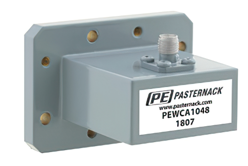 WR-137 CMR-137 Flange to SMA Female Waveguide to Coax Adapter, 5.85 GHz to 8.2 GHz, C Band, Aluminum, Paint