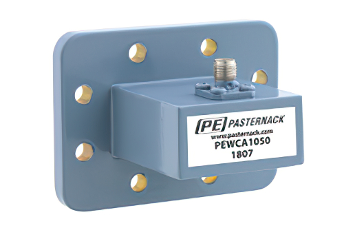WR-137 CPR-137G Grooved Flange to SMA Female Waveguide to Coax Adapter, 5.85 GHz to 8.2 GHz, C Band, Aluminum, Paint