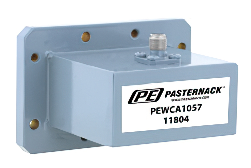 WR-187 CMR-187 Flange to SMA Female Waveguide to Coax Adapter, 3.95 GHz to 5.85 GHz, J Band, Aluminum, Paint