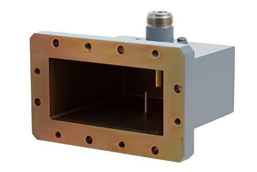 WR-284 CMR-284 Flange to N Female Waveguide to Coax Adapter Operating from 2.6 GHz to 3.95 GHz