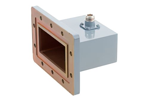 WR-340 CPR-340G Grooved Flange to N Female Waveguide to Coax Adapter Operating from 2.2 GHz to 3.3 GHz