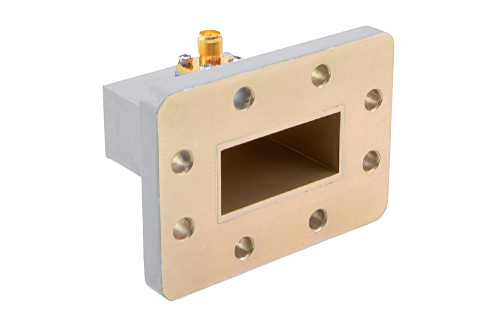 WR-137 UDR70 Flange to SMA Female Waveguide to Coax Adapter Operating from 5.38 GHz to 8.17 GHz in Aluminum