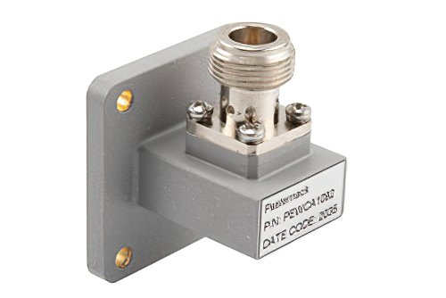 WR-90 UBR100 Flange to N Female Waveguide to Coax Adapter Operating from 8.2 GHz to 12.4 GHz in Brass