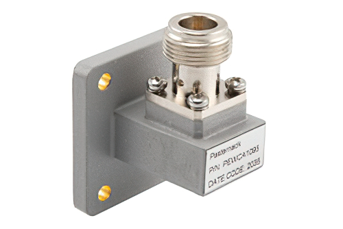 WR-75 UBR120 Flange to N Female Waveguide to Coax Adapter Operating from 9.84 GHz to 15 GHz in Brass