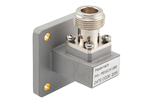 WR-75 UBR120 Flange to N Female Waveguide to Coax Adapter Operating from  9.84 GHz to 15 GHz in Brass
