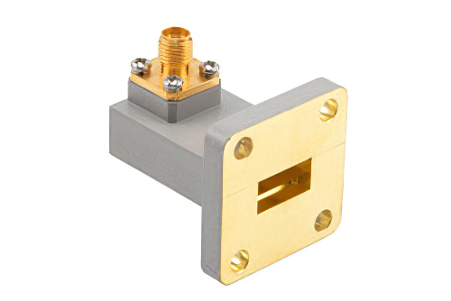 WR-51 UBR180 Flange to SMA Female Waveguide to Coax Adapter Operating from 14.5 GHz to 22 GHz in Brass