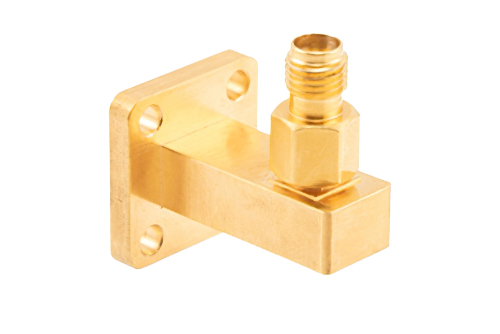 WR-28 UBR320 Flange to 2.92mm Female Waveguide to Coax Adapter Operating from 26.5 GHz to 40 GHz in Brass