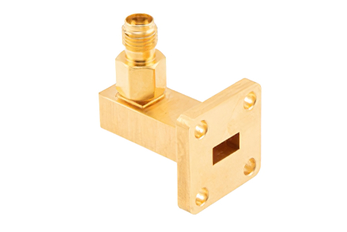 WR-28 UBR320 Flange to 2.92mm Female Waveguide to Coax Adapter Operating from 26.5 GHz to 40 GHz in Brass