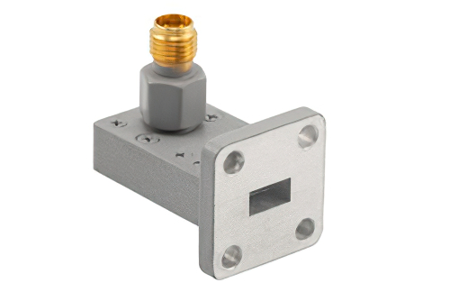 WR-28 UBR320 Flange to 2.92mm Female Waveguide to Coax Adapter Operating from 26.5 GHz to 40 GHz in Aluminum