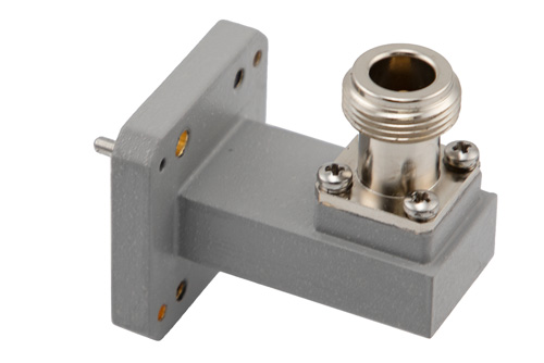 WRD-650 UG Square Cover Flange to N Female Waveguide to Coax Adapter Operating from 6.5 GHz to 18 GHz in Copper Alloy