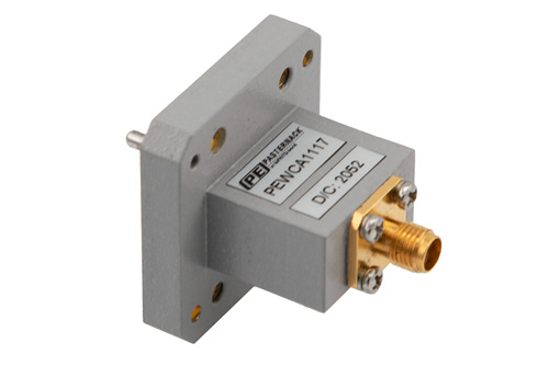 WRD-650 UG Square Cover Flange to SMA Female Waveguide to Coax Adapter Operating from 6.5 GHz to 18 GHz in Copper Alloy