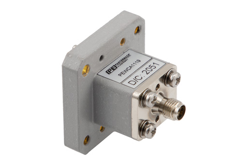 WRD-750 UG Square Cover Flange to SMA Female Waveguide to Coax Adapter Operating from 7.5 GHz to 18 GHz in Copper Alloy