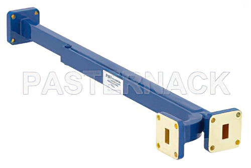 WR-34 Waveguide 30 dB Broadwall Coupler, UG-1530/U Square Cover Flange, E-Plane Coupled Port, 22 GHz to 33 GHz, Copper Alloy
