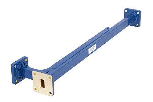 WR-51 Waveguide 10 dB Broadwall Coupler, Square Cover Flange, E-Plane Coupled Port, 15 GHz to 22 GHz, Copper Alloy