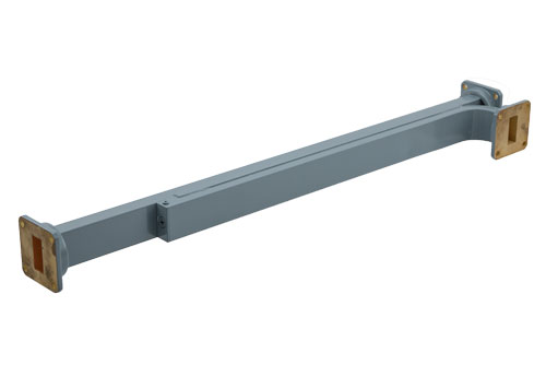 WR-90 Waveguide 10 dB Broadwall Coupler, UG-39/U Square Cover Flange, E-Plane Coupled Port, 8.2 GHz to 12.4 GHz, Copper Alloy