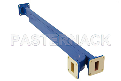 WR-90 Waveguide 20 dB Broadwall Coupler, UG-39/U Square Cover Flange, E-Plane Coupled Port, 8.2 GHz to 12.4 GHz, Copper Alloy