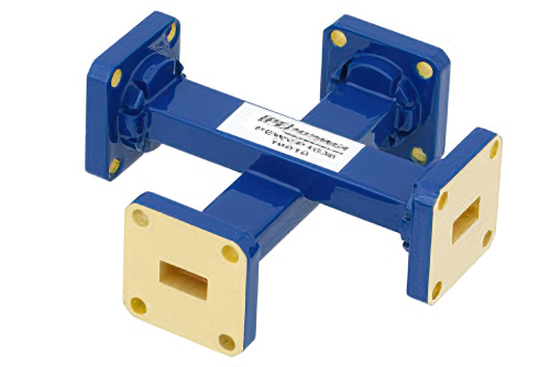 WR-34 Waveguide 30 dB Crossguide Coupler, UG-1530/U Square Cover Flange, 22 GHz to 33 GHz, Bronze