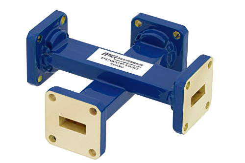 WR-42 Waveguide 30 dB Crossguide Coupler, UG-595/U Square Cover Flange, 18 GHz to 26.5 GHz, Bronze