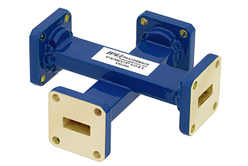 WR-42 Waveguide 40 dB Crossguide Coupler, UG-595/U Square Cover Flange, 18 GHz to 26.5 GHz, Bronze