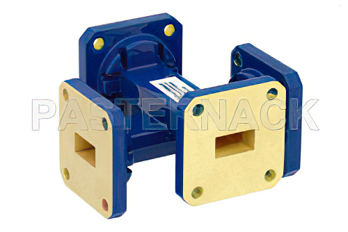WR-51 Waveguide 30 dB Crossguide Coupler, Square Cover Flange, 15 GHz to 22 GHz, Bronze
