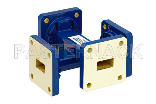 WR-51 Waveguide 50 dB Crossguide Coupler, Square Cover Flange, 15 GHz to 22 GHz, Bronze