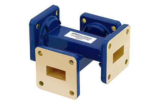 WR-62 Waveguide 30 dB Crossguide Coupler, UG-419/U Square Cover Flange, 12.4 GHz to 18 GHz, Bronze