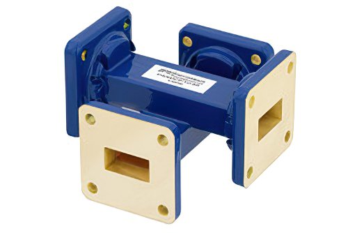 WR-62 Waveguide 40 dB Crossguide Coupler, UG-419/U Square Cover Flange, 12.4 GHz to 18 GHz, Bronze
