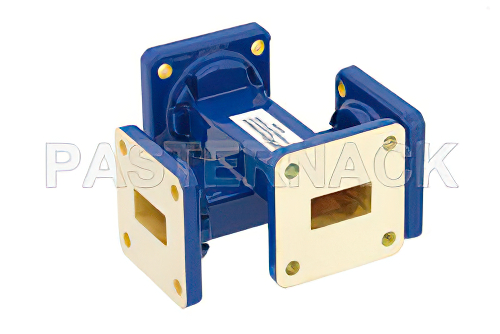 WR-62 Waveguide 40 dB Crossguide Coupler, UG-419/U Square Cover Flange, 12.4 GHz to 18 GHz, Bronze