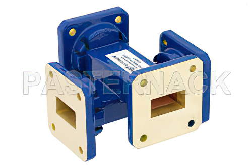 WR-75 Waveguide 20 dB Crossguide Coupler, Square Cover Flange, 10 GHz to 15 GHz, Bronze
