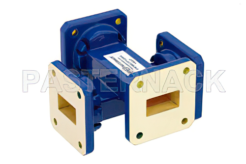 WR-75 Waveguide 50 dB Crossguide Coupler, Square Cover Flange, 10 GHz to 15 GHz, Bronze