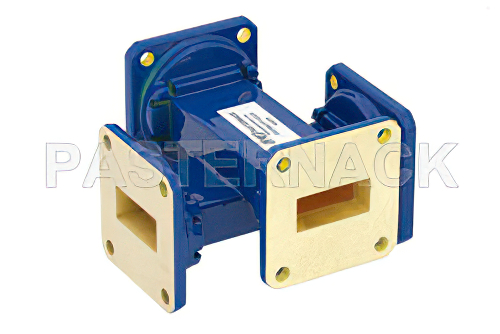 WR-90 Waveguide 20 dB Crossguide Coupler, UG-39/U Square Cover Flange, 8.2 GHz to 12.4 GHz, Bronze