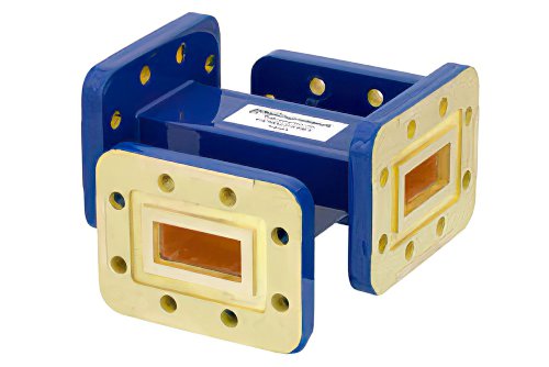 WR-90 Waveguide 40 dB Crossguide Coupler, CPR-90G Flange, 8.2 GHz to 12.4 GHz, Bronze
