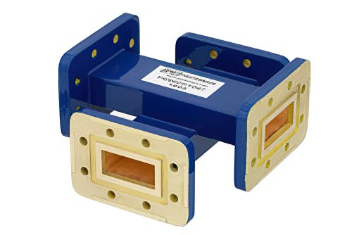 WR-112 Waveguide 20 dB Crossguide Coupler, CPR-112G Flange, 7.05 GHz to 10 GHz, Bronze
