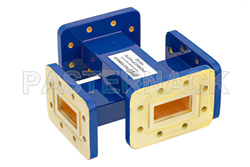 WR-112 Waveguide 50 dB Crossguide Coupler, CPR-112G Flange, 7.05 GHz to 10 GHz, Bronze