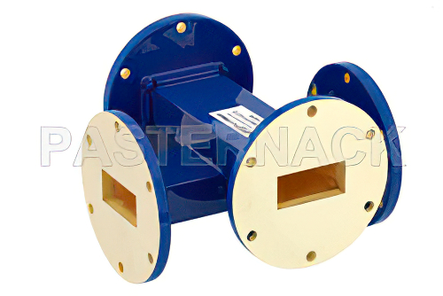 WR-137 Waveguide 30 dB Crossguide Coupler, UG-344/U Round Cover Flange, 5.85 GHz to 8.2 GHz, Bronze