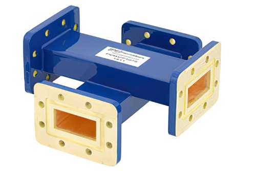 WR-137 Waveguide 20 dB Crossguide Coupler, CPR-137G Flange, 5.85 GHz to 8.2 GHz, Bronze