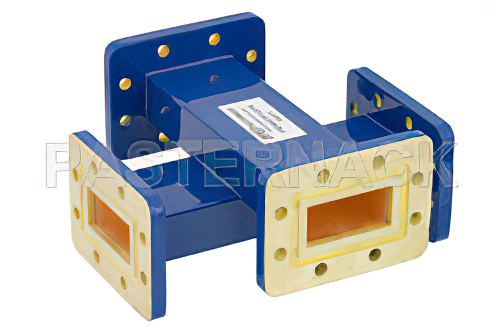 WR-137 Waveguide 20 dB Crossguide Coupler, CPR-137G Flange, 5.85 GHz to 8.2 GHz, Bronze