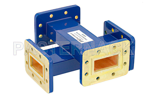 WR-137 Waveguide 30 dB Crossguide Coupler, CPR-137G Flange, 5.85 GHz to 8.2 GHz, Bronze