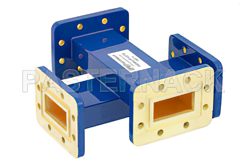 WR-137 Waveguide 50 dB Crossguide Coupler, CPR-137G Flange, 5.85 GHz to 8.2 GHz, Bronze