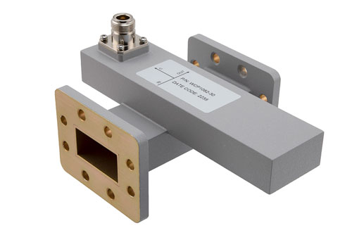 WR-159 Waveguide 30 dB Crossguide Coupler, CPR-159F Flange, N Female Coupled Port, 4.64 GHz to 7.05 GHz, Aluminum