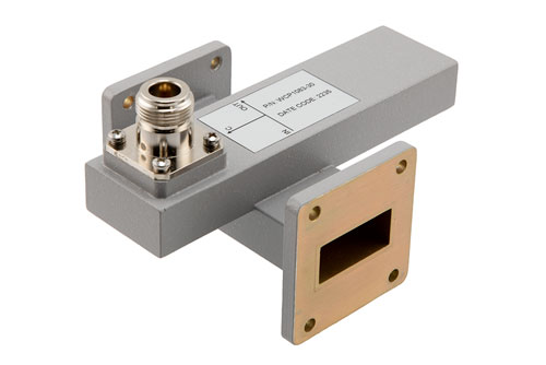 WR-112 Waveguide 30 dB Crossguide Coupler, UG Cover Flange, N Female Coupled Port, 6.57 GHz to 9.99 GHz, Aluminum